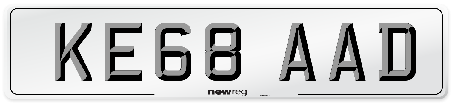 KE68 AAD Number Plate from New Reg